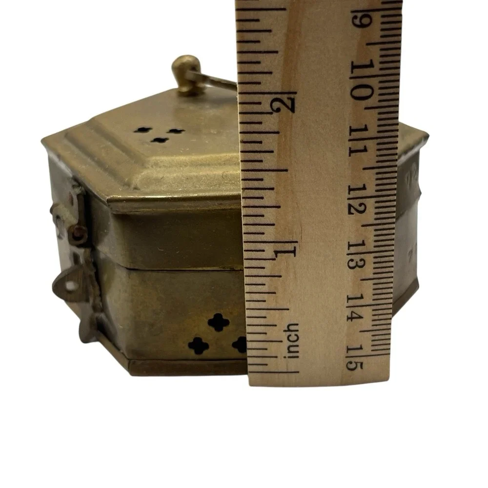 2 VTG‎ Brass Oriental Cricket Box Cage Metal Stash Asian Incense Potpourri India